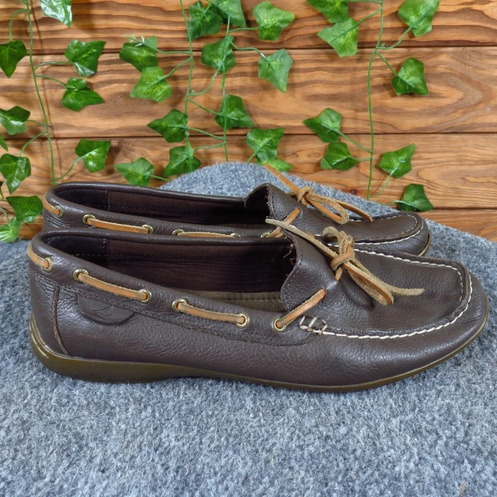 Sperry Top-Sider Angelfish Womens Boat Shoe Size 7M Nautical Dark Brown Leather